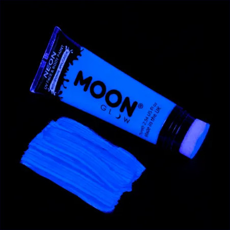 Maquillage fluo UV avec applicateur éponge - 75 ml - Bleu